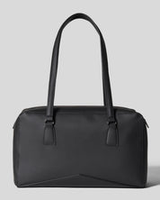 Bisaccia Geometric Plant-Based Shoulder Bag | Black