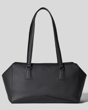 Bisaccia Geometric Plant-Based Shoulder Bag | Black