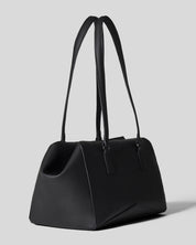 Bisaccia Geometric Plant-Based Shoulder Bag | Black
