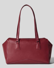 Bisaccia Geometric Plant-Based Shoulder Bag | Bordeaux