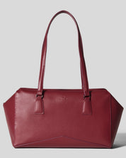 Bisaccia Geometric Plant-Based Shoulder Bag | Bordeaux