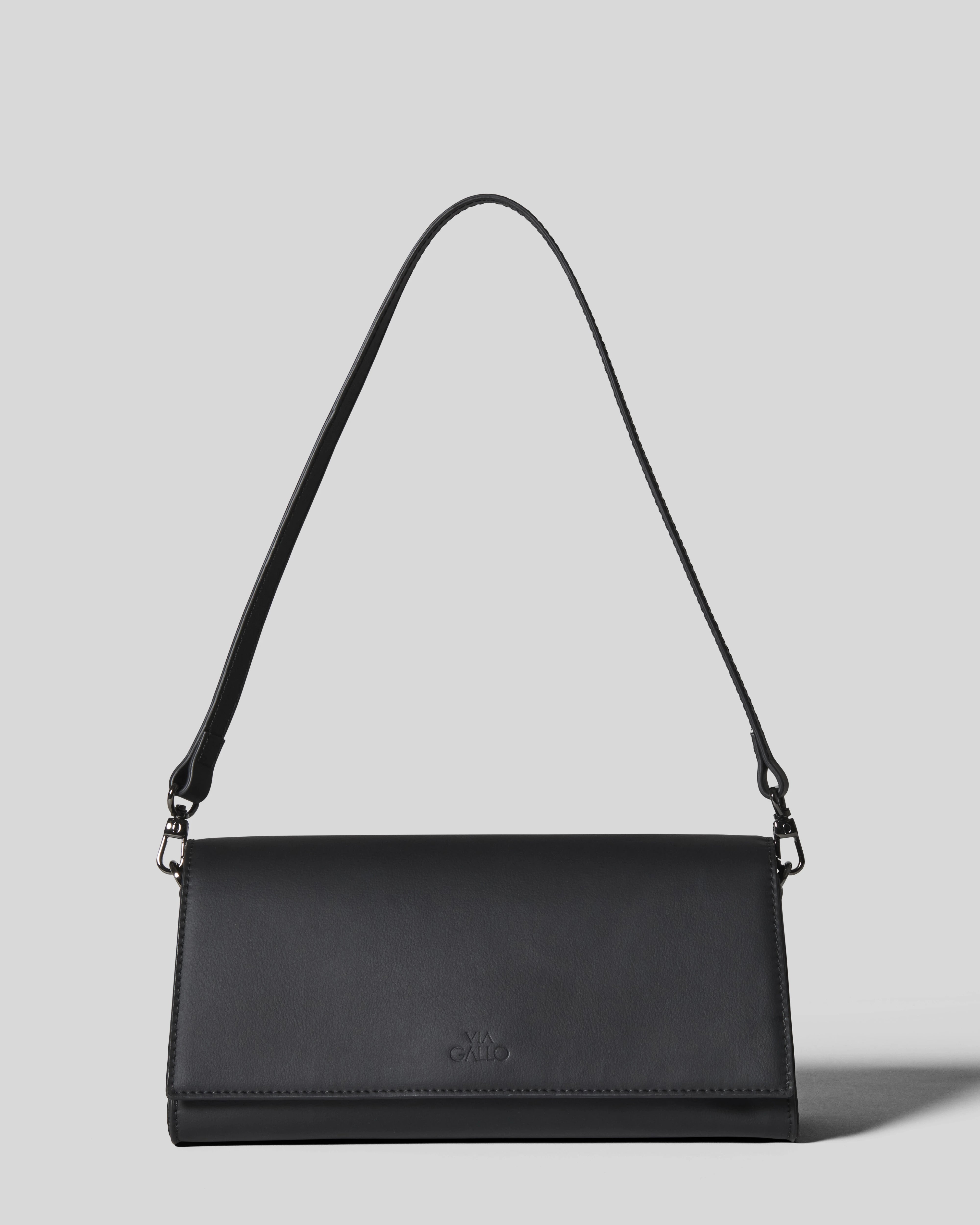 Andretta Plant-Based Convertible Clutch | Black