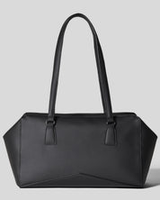 Bisaccia Geometric Plant-Based Shoulder Bag | Black