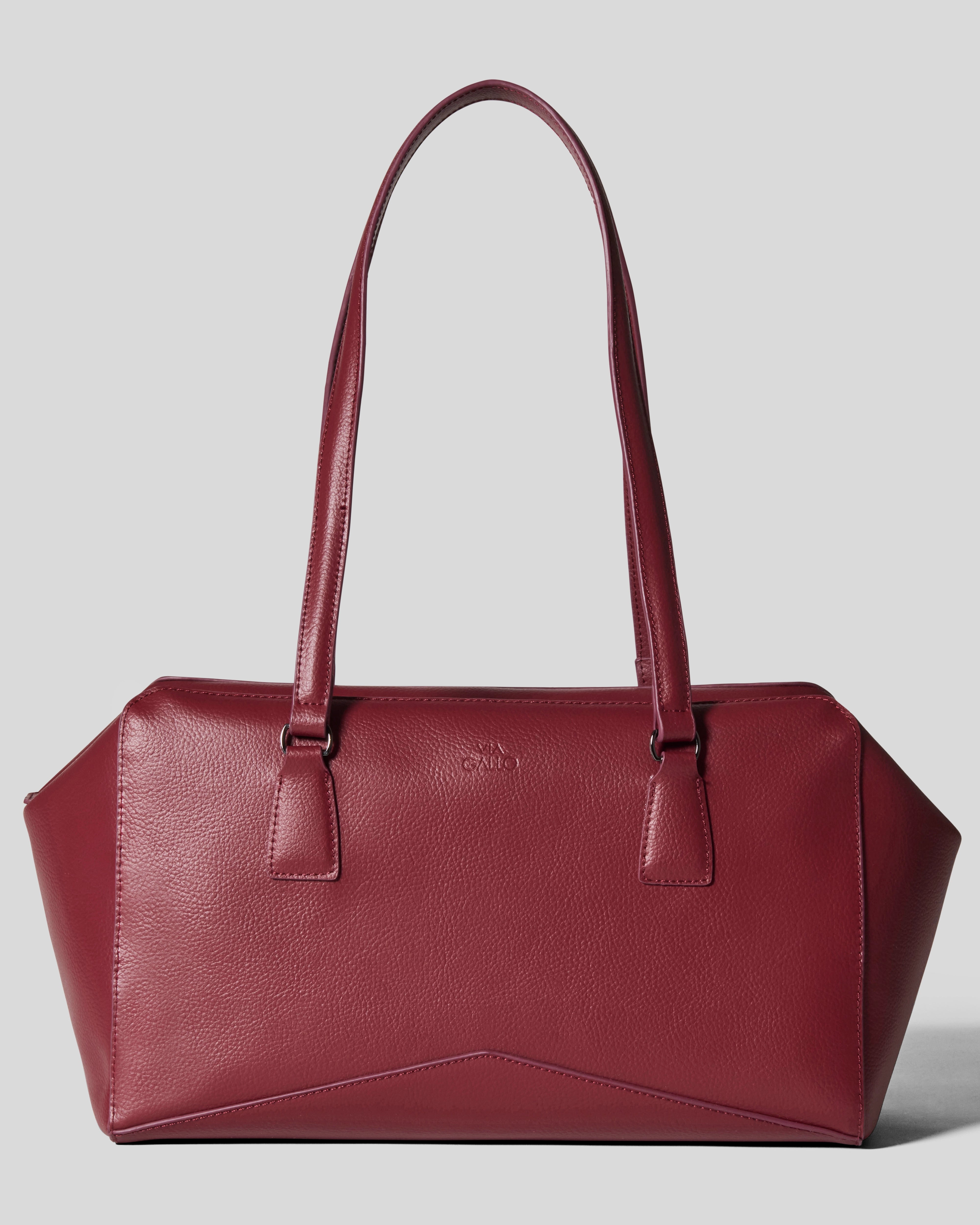Bisaccia Geometric Plant-Based Shoulder Bag | Bordeaux