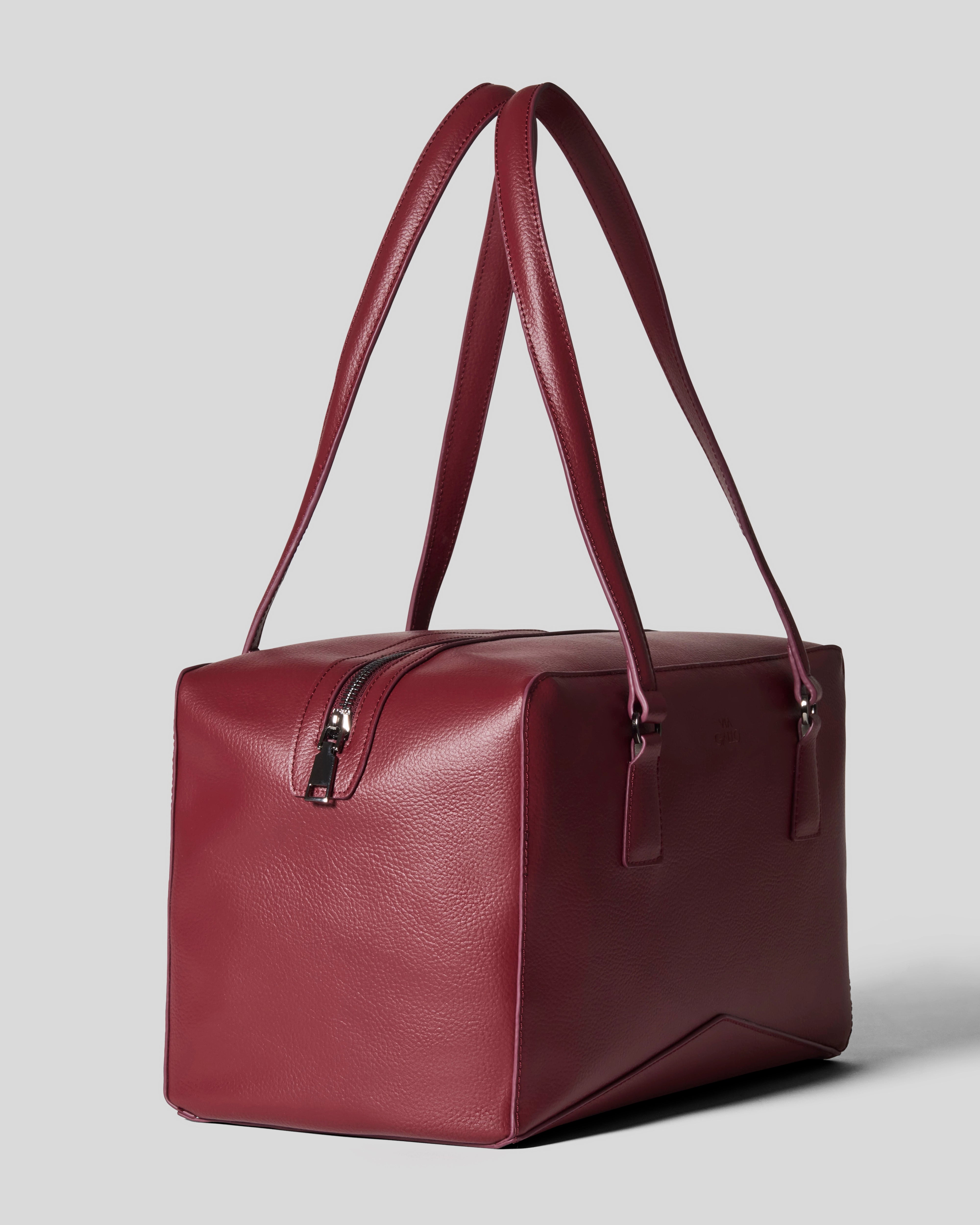 Bisaccia Geometric Plant-Based Shoulder Bag | Bordeaux